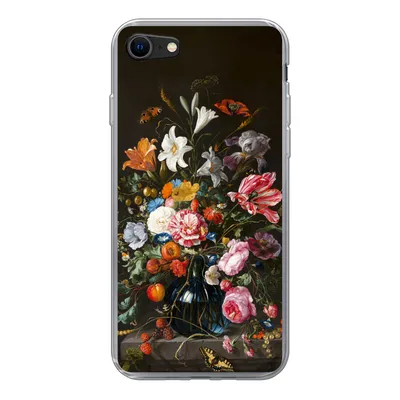 Produktbild von MuchoWow® Handyhülle Schutzhülle Hülle für iPhone 7 Vase mit Blumen - Jan Davidsz de Heem - Kunst Silikon Softcase Handy Hülle - Kartenhalter