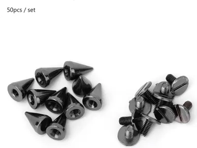 Produktbild von 50 Stück 7 * 10 mm Bullet Spikes Punk-Nieten Leathercraft-Nieten DIY-Kleidungsdekoration (Gun-Farbe)