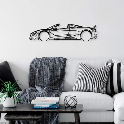 Produktbild von Wallity, McLaren 720S Silhouette, Dekoratives Wandaccessoire aus Metall, 100 % METALL, Schwarz, 70 x 17 cm