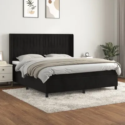 Produktbild von Maison Exclusive - Boxspringbett mit Matratze Schwarz 180x200 cm Samt