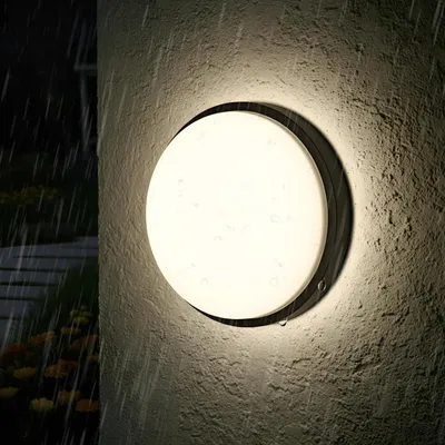LED-Wandlampe 14 W IP54 schwarz 4000 K rund 1 Stück