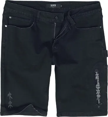 Produktbild von Black Premium by EMP Herren schwarze Denimshorts im Straight Fit XXL