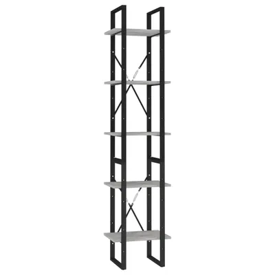 Produktbild von vidaXL Bücherregal 5 Fächer Betongrau 40x30x175 cm Holzwerkstoff