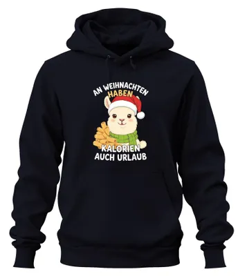 Obrázok produktu pre Vianočné kalórie dovolenka alpaka vtipný darček uni mikina s kapucňou, námornícka, 3XL