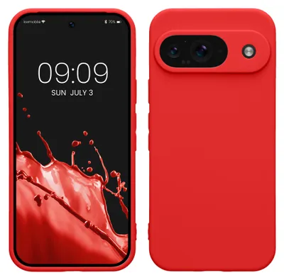Produktbild von kwmobile Handyhülle für Google Pixel 9 Hülle - weiches Handy Silikon Case - Schutzhülle Cover - Klassisch Rot