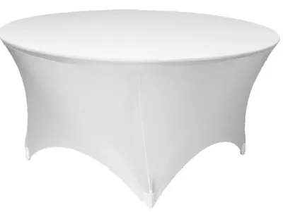 Runde Stretch-Tischdecke, weiß, Ø 180 cm