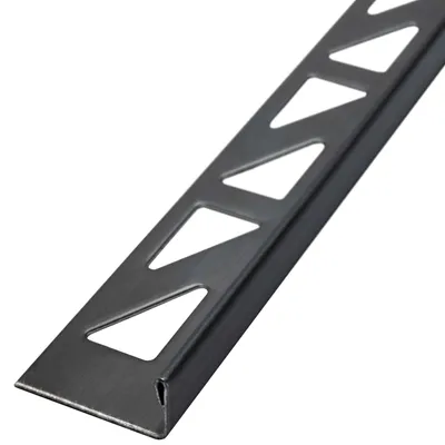 Produktbild von Dalsys Fliesenschiene 2,5m x 8mm Fliesenprofil Edelstahl L-Profil Schwarz gebürstet, Fliesenprofil