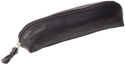 Produktbild von Leder-Schreibgepäck mit Reißverschluss in Schwarz-Rund-Design