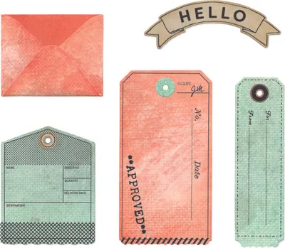 Produktbild von Sizzix Framelits Stanzschablone und Clear Stamps "Tag It by 49 & Market"
