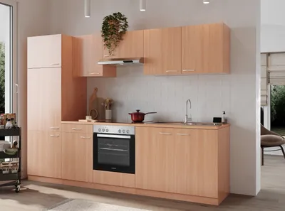 Produktbild von Küche Küchenzeile Küchenblock Einbauküche Buche Gerda 270 cm Respekta