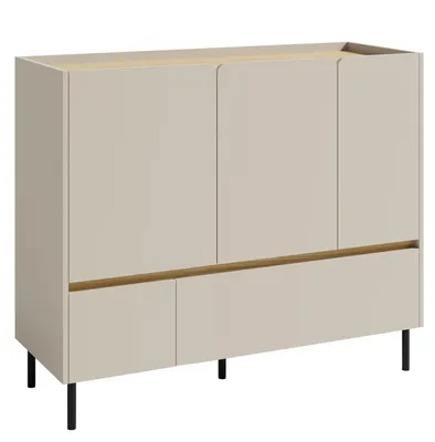 Produktbild von Marmex Möbel Kommode LUCA LC8 Sideboard Sandbeige + geölte Eiche 120x105x40 cm