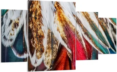 Produktbild von Bild auf Leinwand - Leinwandbild - Federn Federn Vogel - 160x90cm - Wand Bild - Wanddeko - Leinwanddruck - Bilder - Kunstdruck - Wanddekoration - Leinwand bilder - Wandkunst - DL160x90-3743