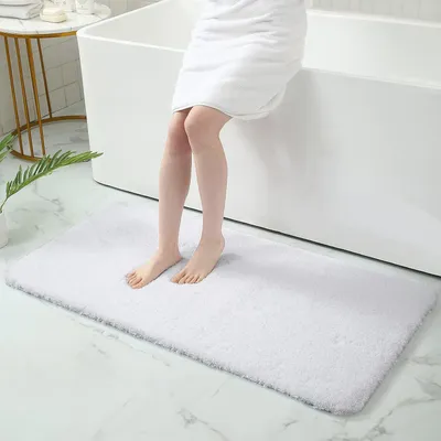 Obrázek produktu pro Podložka – 60 x 120 cm – Mikrovlákno – Vysoká hustota – Protiskluzová – Možnost praní v pračce – Bílá
