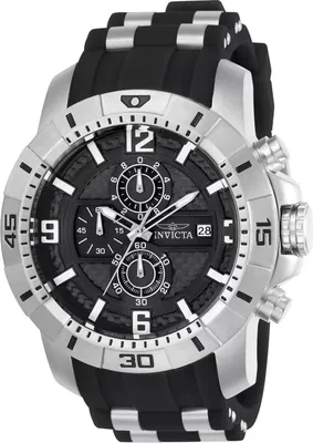 Zdjęcie produktu dla Invicta Pro Diver - SCUBA 24962 Zegarek Męski - Mechanizm Kwarcowy - Stal Nierdzewna z Czarną Tarcza - 50 mm