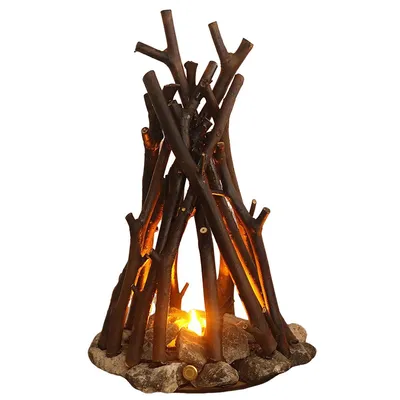Produktbild von LED Nachtlicht – Dimmbares Holz-Lagerfeuer Design mit 3 Modi & Flammensound, USB betrieben, Kinderzimmer Nachtlampe