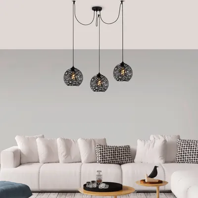 Produktbild von Opviq, Fellini - MR - 897, Kronleuchter, Schwarz, Metall, 115 x 115 x 115 cm