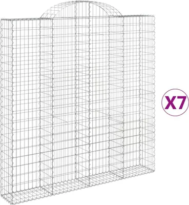 Produktbild von vidaXL Gabionen mit Hochbogen 7 Stk. 200x30x200/220cm Verzinktes Eisen