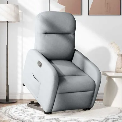 Immagine prodotto di Poltrona Reclinante Alzapersona Elettrica Grigio Chiaro Tessuto
