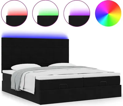 Obrázok produktu pre Osmanský rám postele s matracmi čierna 200x200 cm zamat