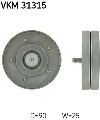Produktbild von SKF VKM 31315 Umlenkrolle Keilrippenriemen für AUDI A4 Avant (8K5, B8) Q5 (8RB) für VW Transporter V Bus (7HB, 7HJ, 7EB, 7EJ, 7EF, 7EG, 7HF, 7EC)