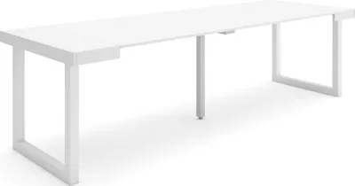Produktbild von Ausziehbarertisch, 262x90x73cm, Für 12 Gäste, Massivholz Beine, Weiß