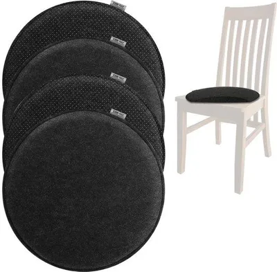 Produktbild von Famanu Sitzkissen 4er Set - Rund, Antirutsch, Antrazit