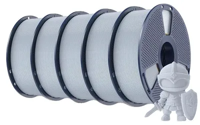 Image de Filament PLA, 5 bobines, biodégradable, couleur argent