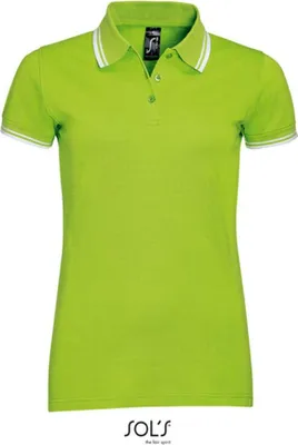 Produktbild von SOLs 00578 | Damen Polo Shirt Pasadena - Farbe: Lime/White - Größe: XL