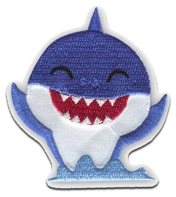 Obrázek produktu pro Baby Shark © Shark animal children - nášivka, nažehlovací, nášivky, nášivky, k nažehlení, velikost: 5,4 x 6,1 cm