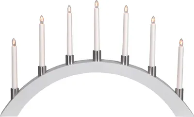 Produktbild von Best Season Fensterleuchter "Tall-Bow" 7-flammig ca.40 x 67 cm aus Holz/Metall, Farbe weiß