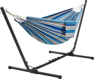Produktbild von Yaheetech Camping Hängematte mit Gestell für 2-3 Personen Reisen Hängemattengestell mit Tragetasche Verstellbar: 294/304/314 cm bis 205 kg Belastbar
