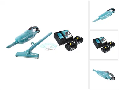 Image de Makita DCL 182 RG Aspirateur sans fil 18 V + 2x batterie 6,0 Ah + chargeur