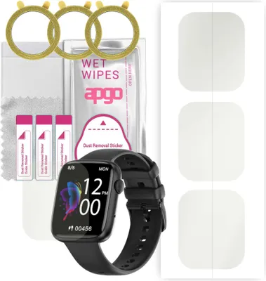 Produktbild von apgo 3 Stück Schutzfolie, Matt, kompatibel mit Kello DX103 Smartwatch, Hydrogel Displayschutzfolie mit Positionierhilfe, Displayfolie, robust und kratzfest