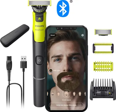 Zdjęcie produktu dla Philips OneBlade 360 Bluetooth i aplikacja AR QP4631/65 Twarz + Ciało, Golarka foliowa, Ciemnoszary, Limonka, Contour-following technology; 360 Blade; Dual protection system, QP410, QP420, QP430; QP610, QP620; Replace every 4 months**, 0,33 lat(a), Bateria