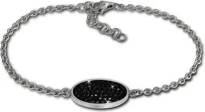 Produktbild von Amello Edelstahl Armband Oval Damen Schmuck schwarz ESAS01S