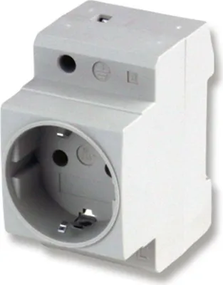 Produktbild von Steckdose für Montage auf DIN TS 35 Schiene Schraubklemmen mit Drahtschutz, Montageart Snap-In (TS35) Spannung 250V AC