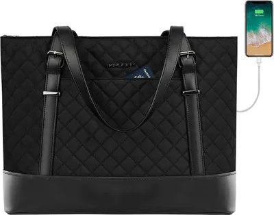 Produktbild von KROSER Laptop Handtasche 15,6 Zoll Schwarz Leichte Tote für Business & Reisen