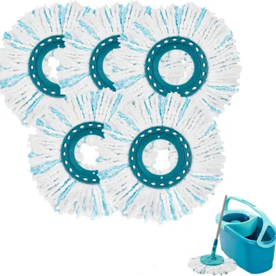 Produktbild von 5er Pack Ersatzkopf für Leifheit Wischmops – Mikrofaser Mop Ersatzbezug, Waschbar