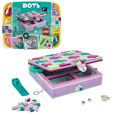 Produktbild von LEGO 41915 DOTS Schmuckbox, Schmuckkästchen für Mädchen und Jungen, Kinderzimmer-Deko, Basteln für Kinder