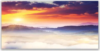Produktbild von Tulup Leinwand-Bilder 140x70 Wandbild Canvas Kunstdruck Gebirge Sonne Landschaft