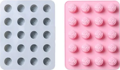 Obrázok produktu pre CANDeal 2-pack silikónová forma rose DIY mydlo forma pre ručnú výrobu mydla, torty, želé, puding, čokoláda, muffiny, 20 foriem