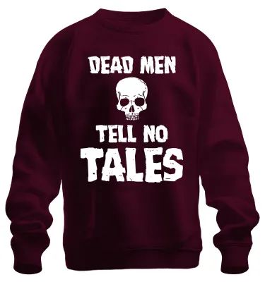 Produktbild von Dead Men Tell No Tales Piraten Totenkopf Schädel Seefahrer Sweatshirt Pullover, Burgundy, S