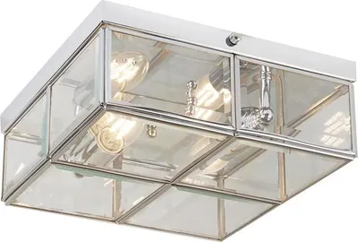 Produktbild von Deckenleuchte Bauhaus "Bräunlingen" Chrom MetallGlas 2-flammig Deckenlampe Wohnzimmer Flur