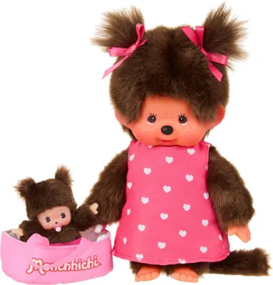 Obrázek produktu pro Monchhichi - s MiniBebichhichi v přenosném košíku 20 cm