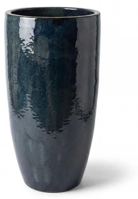 Produktbild von Provencelia Keramik Pflanzkübel Eiffel Royalblau, Ø37 x H70 cm, frostbeständig, handgefertigt, glasiert, Outdoor, Garten, Terrasse, winterfest