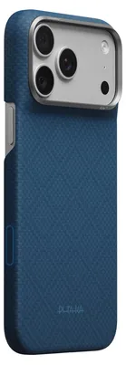 Image de Étui PITAKA Edge Case Argyle MagSafe pour iPhone 18 Pro Max / 17 Pro Max, couleur bleu nuit