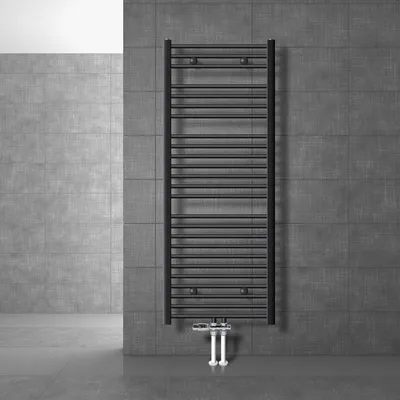Obrázok produktu pre LuxeBath kúpeľňový radiátor stredové pripojenie 600 x 1500 mm antracitový priamy s pripojovacou sadou vrátane termostatu Priechodný podlahový radiátor, bez vykurovacieho telesa