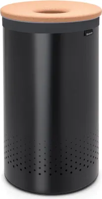 Obrázok produktu pre Kôš na bielizeň 60 l, čierny/korkové veko