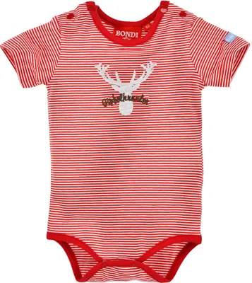 Produktbild von BONDI Baby Body Unterziehbody "Hirsch" 91379 | Rot / Weiß Größe: 62