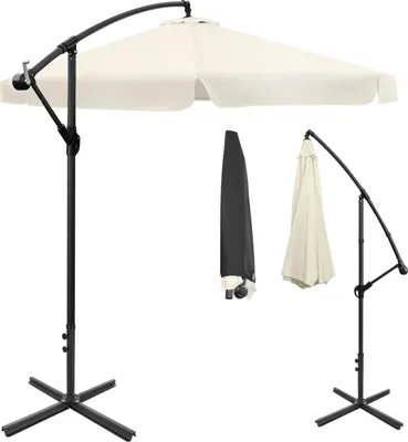 Zdjęcie produktu dla Składany parasol ogrodowy 350 cm XXL pokrowiec beżowy 8-ramienny